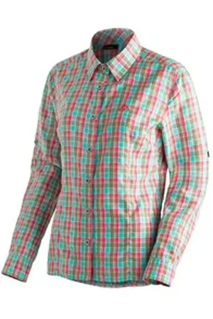 Maier Sports Funktionsbluse Nanni Damen Bluse, langarm Karobluse für Outdoor und Freizeit bunt 46