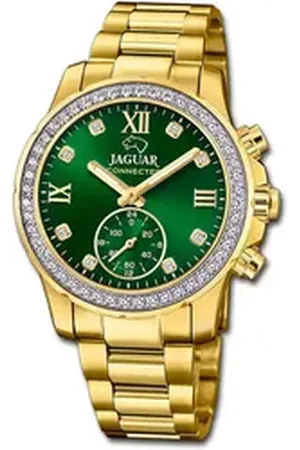 Jaguar Multifunktionsuhr Edelstahl Damen Uhr Multifunktion, (Multifunktionsuhr), Damenuhr Edelstahlarmband gold, rundes Gehäuse, mittel (ca. 36,5mm) goldfarben