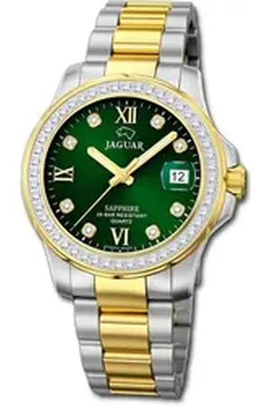 Jaguar Quarzuhr Edelstahl Damen Uhr Analog Luxus, (Analoguhr), Damenuhr Edelstahlarmband silber, gold, rundes Gehäuse, (ca. 34,5mm) silberfarben