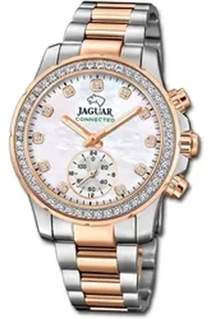 Jaguar Multifunktionsuhr Edelstahl Damen Uhr Multifunktion, (Multifunktionsuhr), Damenuhr Edelstahlarmband rosegold, rundes Gehäuse, mittel (ca 36,5mm) silberfarben
