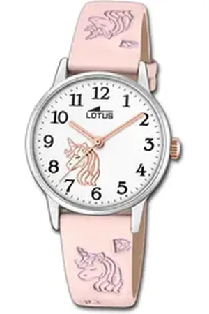 Lotus Chronograph Jugend Kinderuhr Leder rosa, (Chronograph), Jugend, Kinderuhr Lederarmband rosa, rund, klein (ca. 30mm) rosa