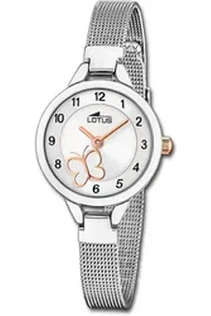 Lotus Chronograph Jugend Kinderuhr Edelstahl, (Chronograph), Jugend, Kinderuhr Edelstahlarmband silber, rund, klein (ca. 25mm) silberfarben