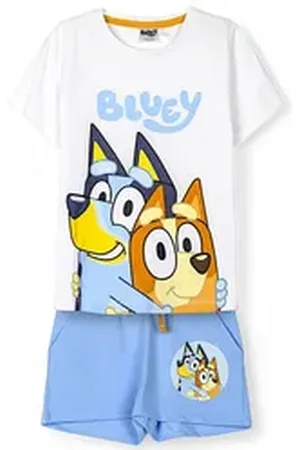 Bluey T-Shirt & Bingo (2-tlg) Kinder Sommeroutfit Gr. 92 - 116 cm weiß 110 cm