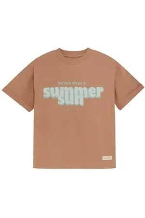 EN FANT Rundhalsshirt ENT-shirt SS Modernes T-Shirt mit Aufdruck braun 122