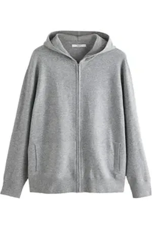Next Kapuzenpullover Regular Fit Gestrickte Kapuzenjacke mit Wolle (1-tlg) grau S