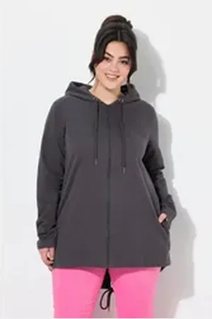 Angel of Style Angel of Style Sweatjacke Sweatjacke A-Linie Kapuze Tiger auf dem Rücken grau 56