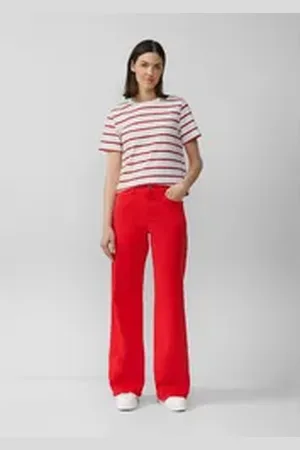 QS by s.Oliver 5-Pocket-Jeans Jeans Suri / Regular Fit / High Rise / Wide Leg rot 46/34