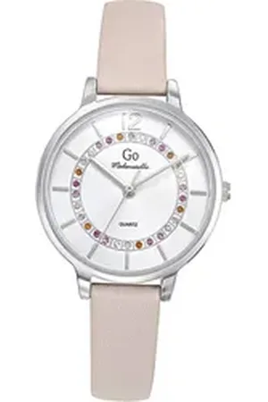 GO Girl Only Quarzuhr Leder Damen Uhr Analog, (Analoguhr), Damenuhr Lederarmband rosa, rund, mittel (ca. 32mm) rosa
