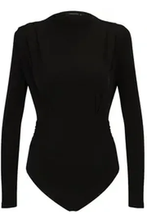 Trendyol Shirtbody (1-tlg) Drapiert/gerafft schwarz 36