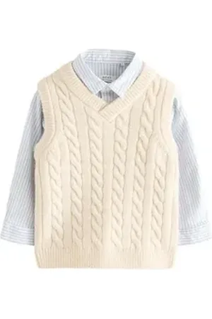 Next Weste & Hemd Strickweste und Hemd im Set (2-tlg) beige 104-110 (4-5 J,)