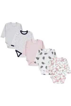 TupTam Langarmbody Mädchen Baby Body Langarm Unifarben 5er Pack bunt 86