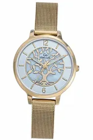 GO Girl Only Quarzuhr Damen Uhr Edelstahlarmband, (Analoguhr), Damenuhr Edelstahlarmband gold, rund, mittel (ca. 32mm) goldfarben