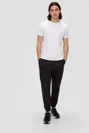 QS by s.Oliver Stoffhose Slim Fit: Cargohose grau L