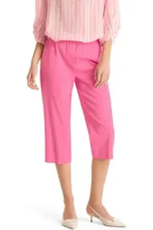 Marc Cain Caprihose "Collection Summer Flash" Premium Damenmode Modell FATSA – Caprihose mit Bügelfalte weiß 1 (34)