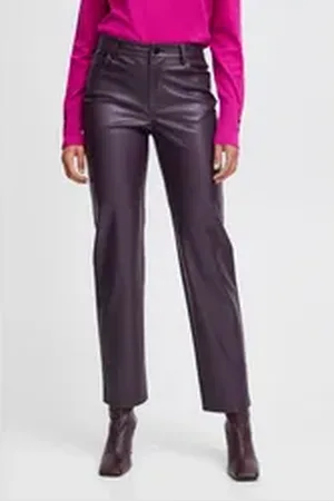 B YOUNG Lederimitathose BYDAFANY STRAIGTH PANTS - 20813750 lila 38