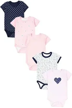 TupTam Kurzarmbody Mädchen Baby Body Kurzarm in Unifarben - 5er Pack blau|bunt|rosa 104