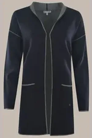 HAJO Kurzjacke Damen Longstrickjacke Doubleface Optik 42