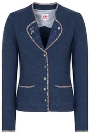 SPIETH & WENSKY Trachtenstrickjacke Trachten Strickjacke - PLAN - dunkelblau, natur blau S