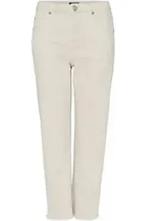 Opus 7/8-Jeans Momito (1-tlg) Fransen beige 34