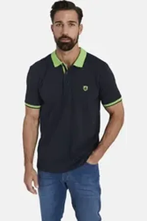 Jan Vanderstorm Poloshirt LAVRANS aus luftigem Baumwollpikee schwarz 4XL (68/70)