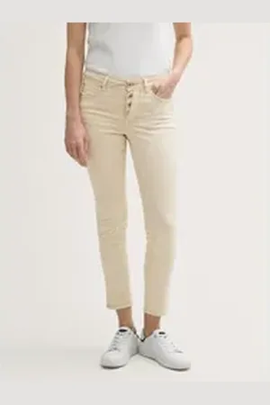 TOM TAILOR 7/8-Jeans TTALEXA Skinny Jeans mit Knopfleiste braun 27/28
