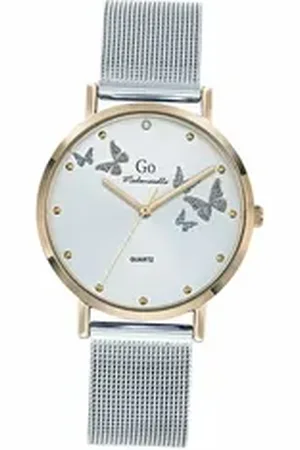GO Girl Only Quarzuhr Damen Uhr Edelstahlarmband, (Analoguhr), Damenuhr Edelstahlarmband silber, rund, mittel (ca. 34mm) silberfarben