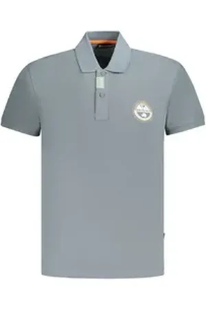 Napapijri Poloshirt Herren Kurzarm-Poloshirt Grau mit Kontrastdetails L