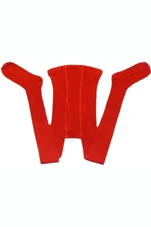 WERI SPEZIALS Strumpfhersteller GmbH Strickstrumpfhose Herrenstrumpfhosen >>Rippe<< mit Baumwolle hautfreundlich rot 50-52