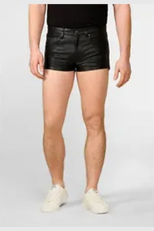 RICANO Lederhose Shorts Hochwertiges Rindsleder schwarz 42