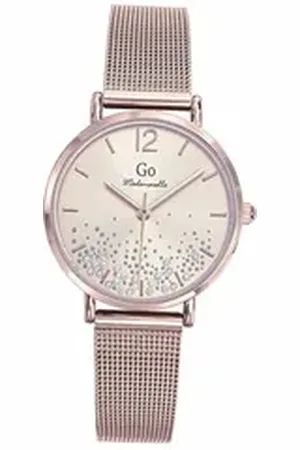 GO Girl Only Quarzuhr Damen Uhr Edelstahlarmband, (Analoguhr), Damenuhr Edelstahlarmband rosegold, rund, mittel (ca. 32mm) rosa