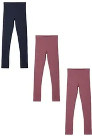 NAME IT Leggings Basic Leggings 3er Stück Set NKFVIVIAN (3-tlg) NKFVIVIAN LEGGING NOOS blau|rot|schwarz 110