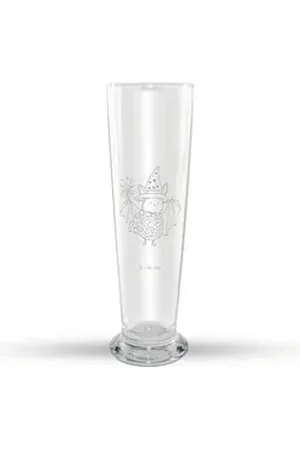 Mr. & Mrs. Panda Bierglas Fledermaus Zauberer - Transparent - Geschenk, Frauen, Tiermotive, Wei, Premium Glas