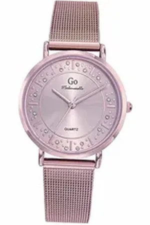 GO Girl Only Quarzuhr Damen Uhr Edelstahlarmband, (Analoguhr), Damenuhr Edelstahlarmband rosegold, rund, mittel (ca. 34mm) rosa
