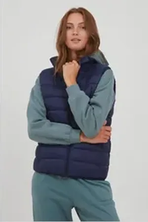 B YOUNG Steppweste BYBELENA WAISTCOAT - 20810657 Steppweste mit Stehkragen blau 40