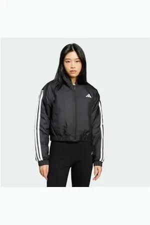 adidas Sportswear Funktionsjacke ESSENTIALS 3-STREIFEN INSULATED CROP BOMBERJACKE schwarz XS