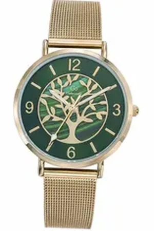 GO Girl Only Quarzuhr Damen Uhr Edelstahlarmband, (Analoguhr), Damenuhr Edelstahlarmband gold, rund, mittel (ca. 36mm) goldfarben