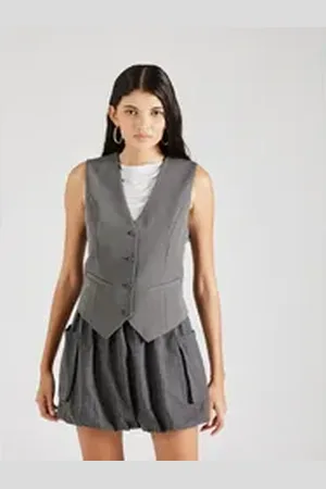 Pieces® Anzugweste PCBoxxy (1-tlg) Plain/ohne Details grau XL