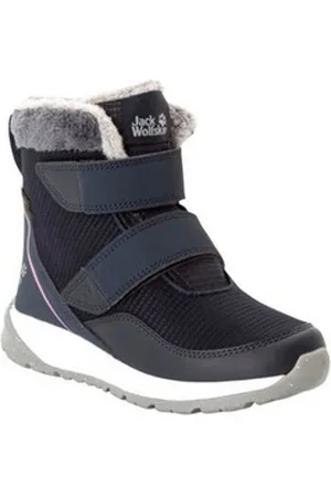 Jack Wolfskin POLAR WOLF TEXAPORE MID VC K Winterstiefel Snowboots, Winterboots, Winterschuhe, wasserdicht und gefüttert blau|rosa 30 EU