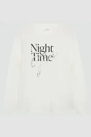 QS by s.Oliver Langarmshirt Print-Shirt mit Schmucksteinen Strasssteine 170/176