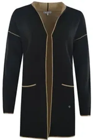 HAJO Kurzjacke Damen Longstrickjacke Doubleface Optik schwarz 40