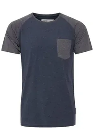 INDICODE Rundhalsshirt IDGresham Kurzarmshirt im Baseball-Look blau XL