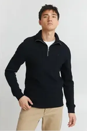 Casual Friday Troyer Sebastian waffle halfzip sweatshirt 20504420 blau 3XL