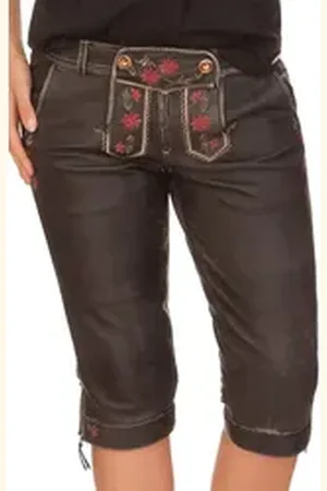 SPIETH & WENSKY Lederhose Trachtenlederhose Damen - FERIKE - schwarz schwarz