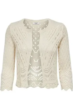 JACQUELINE DE YONG JDY Strickjacke Sun (1-tlg) Lochmuster beige L