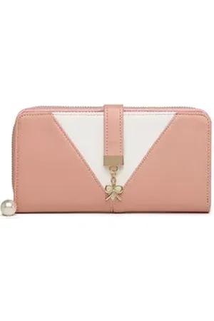 MISS LULÙ Geldbörse Damen Portemonnaie Lang, Elegante Geldbörse aus Kunstleder rosa