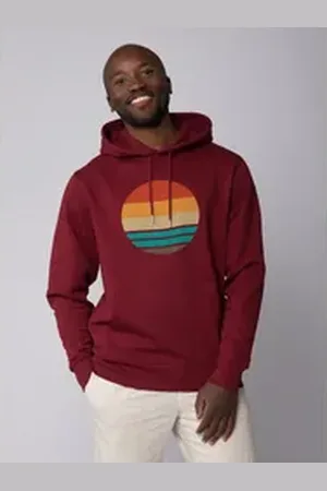 wat? Apparel Hoodie Retro Sunset Ocean rot XXL