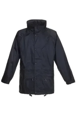 BMS Regenjacke atmugnsaktiv und 100% wasserdicht - Challenge of Rain in Unifarbe schwarz XL