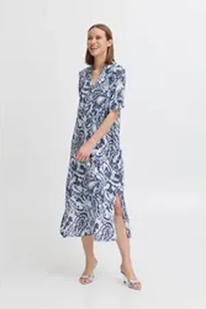B YOUNG Midikleid BYMMMJOELLA Stilvolles Midikleid blau 44