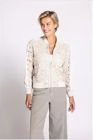 Zhrill Blouson BELL mit gestrickter-gehäkelter Front braun XL