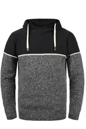 INDICODE Kapuzenpullover IDLynde Strickpulli aus Feinstrick schwarz M